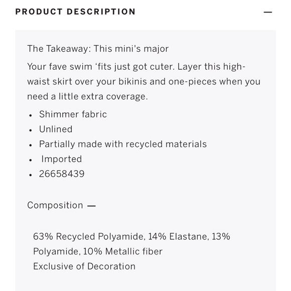 NWT Victoria's Secret PINK Swim Shimmer Cover-Up Mini Skirt, Extra Large (XL) - Picture 7 of 10